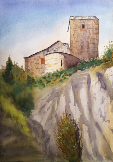 San Félix de Rapún II Acuarela Papel Paisaje