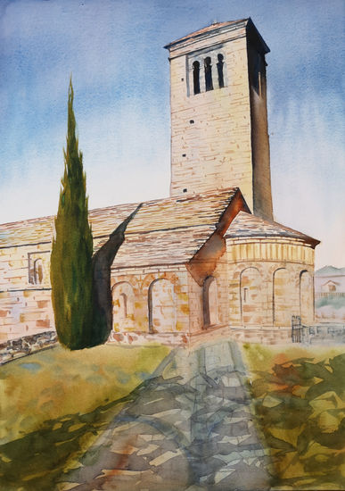 San Pedro de Lárrede XII Watercolour Paper Landscaping