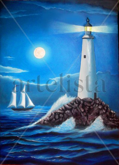 El Faro Oil Canvas Marine Painting