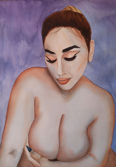 Natalia Lozano Watercolour Paper Nude Paintings