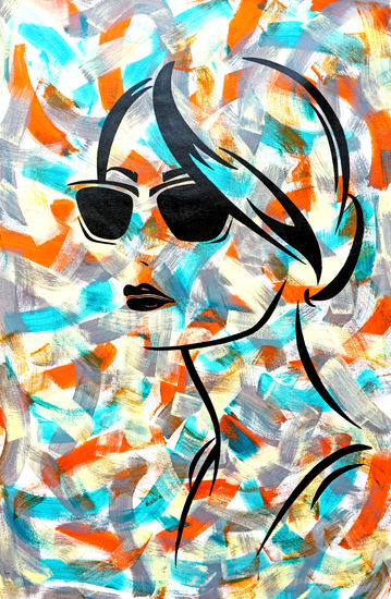 Wayfarer Girl Acrylic Canvas Portrait