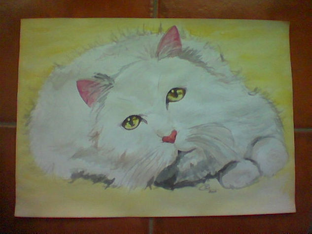 Gato Persa Watercolour Paper Animals