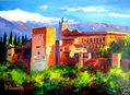 Alhambra y Sierra Nevada. Acrilico sobre lienzo
