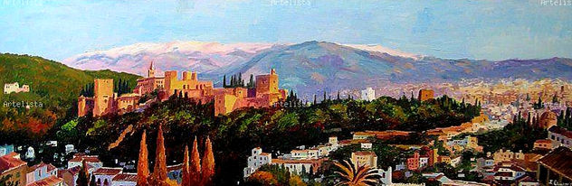 Panoramica de la Alhambra, Acrilico sobre lienzo