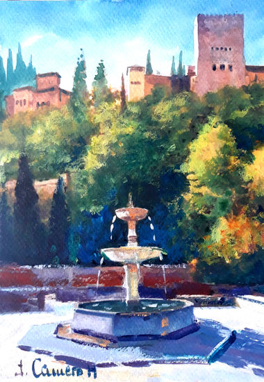Alhambra. Granada.Acrilico sobre lienzo Acrílico Lienzo Paisaje