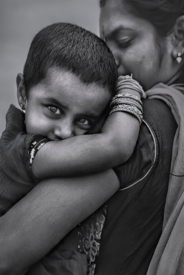 Indian Girl Portrait Black and White (Digital)