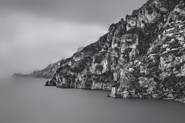 Amalfi Coast Naturaleza Blanco y Negro (Digital)