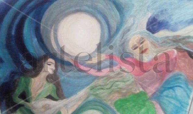 Mujeres cantando Acrylic Canvas Figure Painting