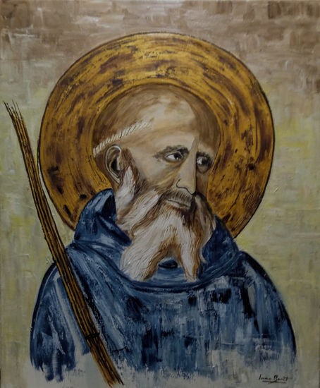 SANT BENET Óleo Lienzo Retrato