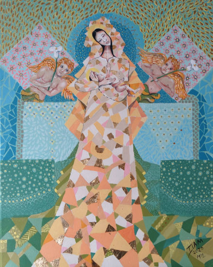 Madre, Virgen y Reina Acrylic Canvas Figure Painting