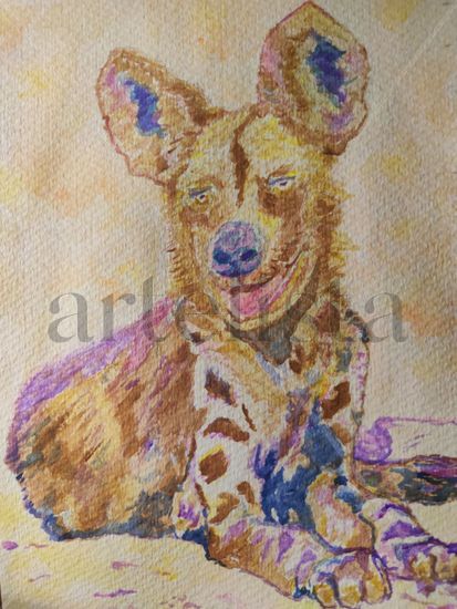 Hermoso lycaon Watercolour Paper Animals