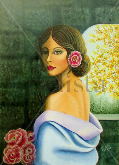 Primavera, una luz de esperanza. Oil Canvas Figure Painting