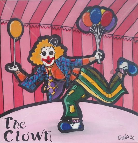 El Payaso Acrylic Canvas Figure Painting