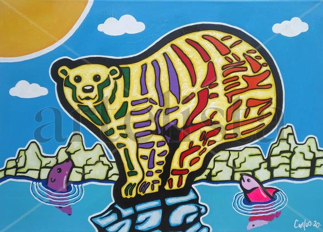 El Oso Polar Acrylic Canvas Animals