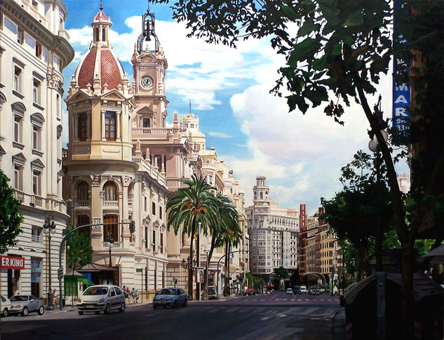 Plaça de l¨ajuntament Óleo Lienzo Paisaje