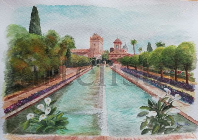 Jardines  en Córdoba Watercolour Card Landscaping