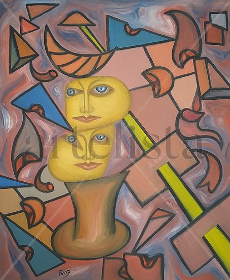 88 Dos caras Oil Canvas Figure Painting