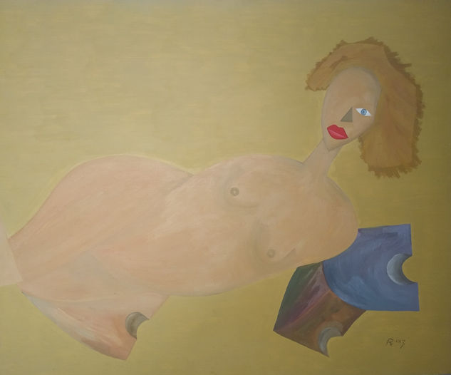 87. Tumbada cómodamente Oil Canvas Nude Paintings