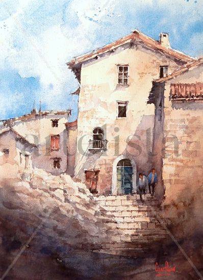 Recreación libre de obra de Arte Watercolour Paper Landscaping