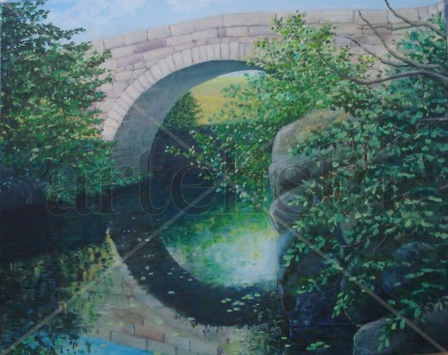 Old bridge Oil Canvas Landscaping