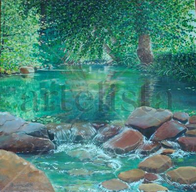 En la frescura del bosque Oil Canvas Landscaping