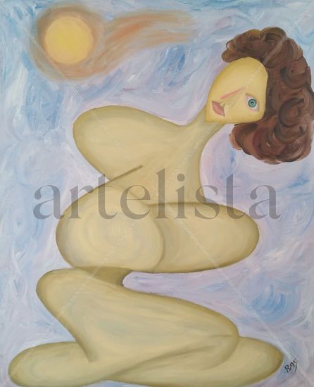 193. Mujer al sol Oil Canvas Figure Painting