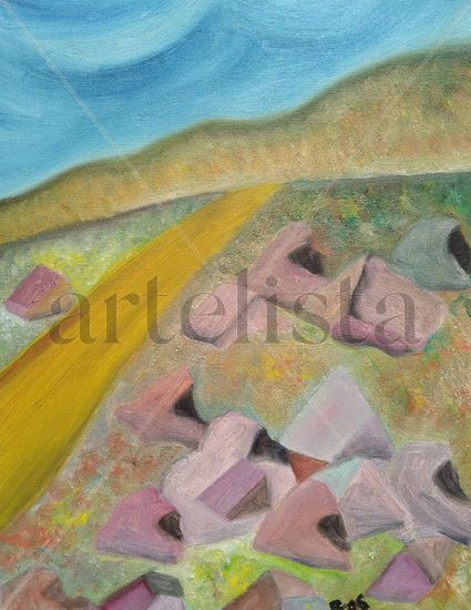 153. Camino empedrado Oil Canvas Landscaping