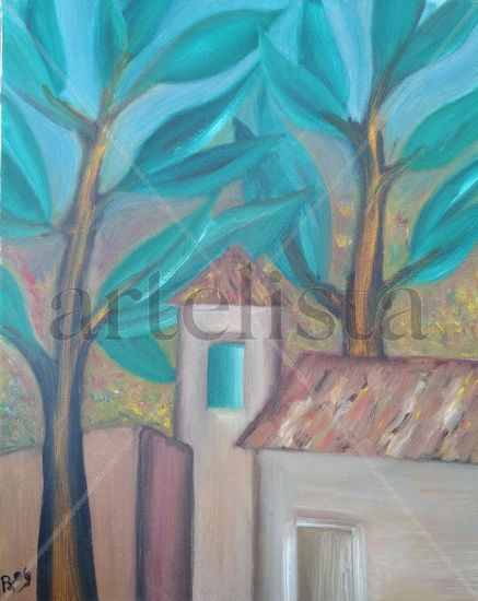 203. La iglesia Oil Canvas Landscaping