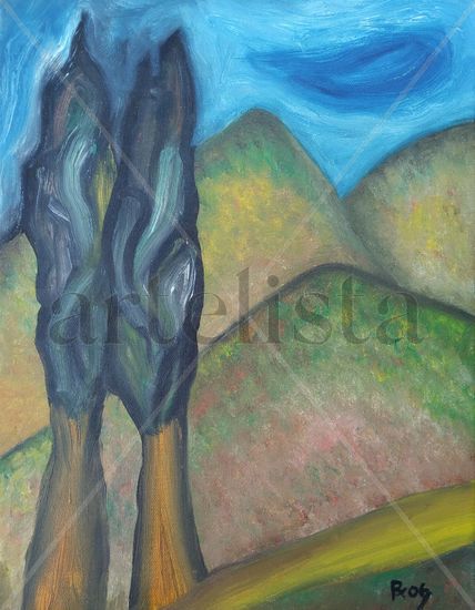 208. La pareja Oil Canvas Landscaping