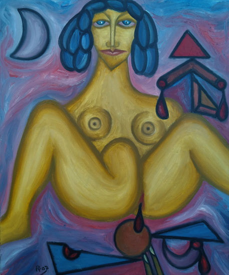 212. A la luz de la luna Oil Canvas Nude Paintings