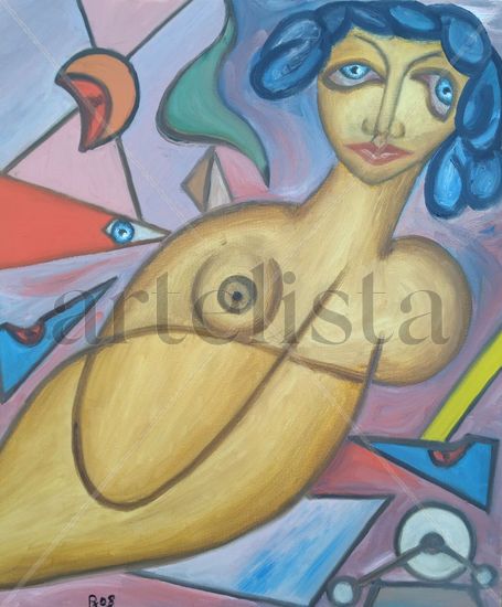 216. Derretida Oil Canvas Figure Painting