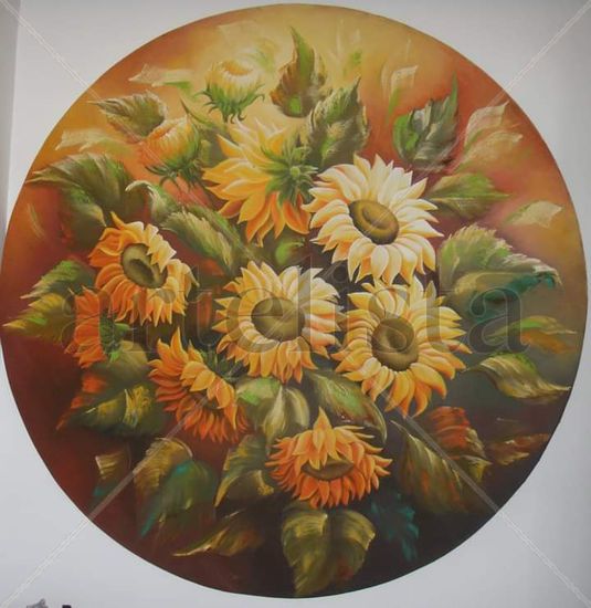 Girassóis Oil Canvas Floral Painting