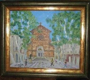 Barcelona Iglesia de Santiago barrio de Gracia Oil Canvas Landscaping