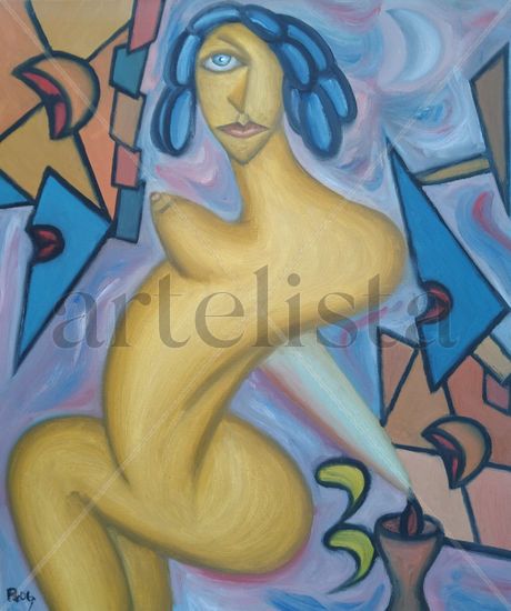 236. Modelo Oil Canvas Figure Painting