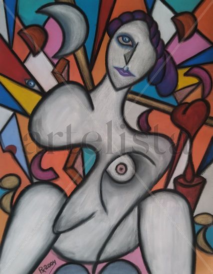 350. Gruñona Pastel Paper Figure Painting