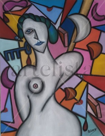 361. El llanto Pastel Paper Figure Painting