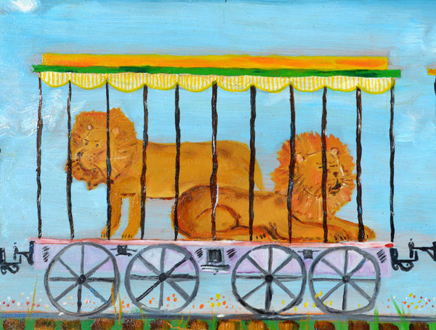 El Tren de mis Hijas- La Jaula de los Leones Oil Others Animals