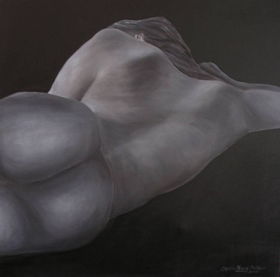 TORSO V Oil Textile Nude Paintings