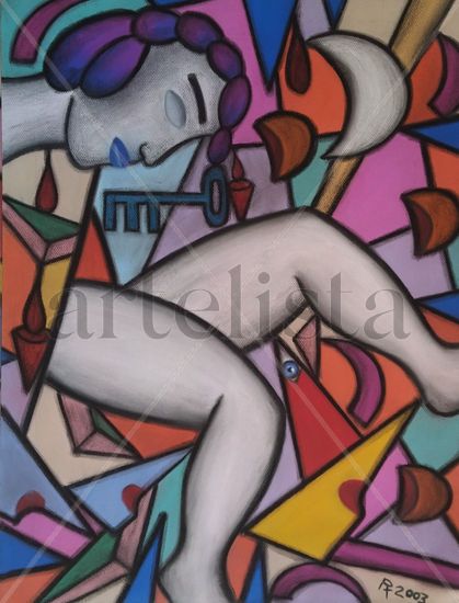 369. La mitad Pastel Paper Figure Painting