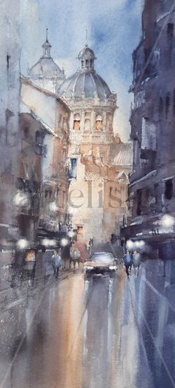 Calle San Jerónimo, Granada-España Watercolour Paper Landscaping