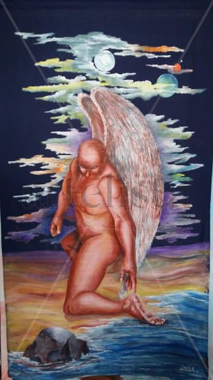 Angeles caidos Acrylic Textile Nude Paintings