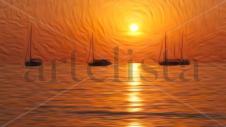 Amanecer en el mar...