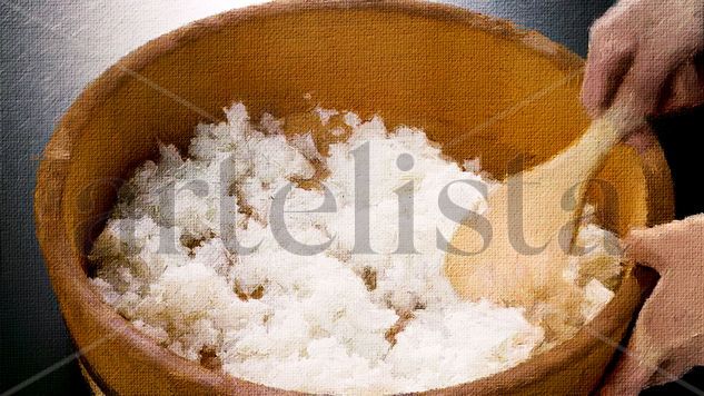Vasija de barro con Arroz 