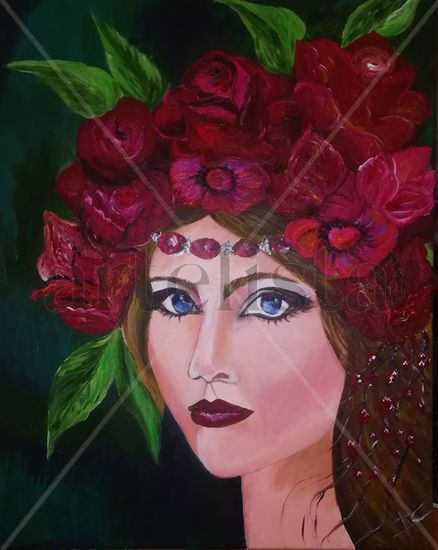 NINFA DE LOS BOSQUES Acrylic Canvas Portrait