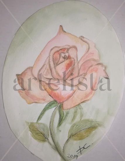 ROSA Watercolour Card Floral Painting