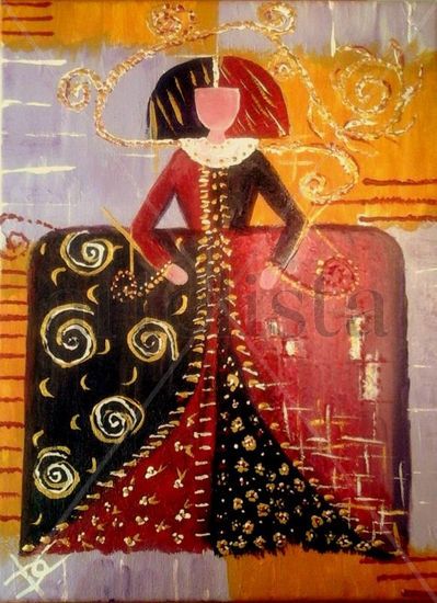 MENINA CATALUÑA Acrylic Canvas Figure Painting