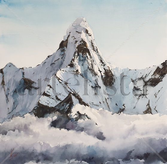 Ama Dablam Watercolour Paper Landscaping