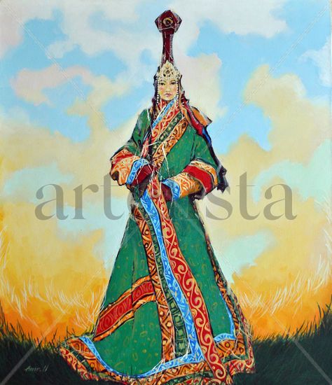 Ancient Queen Oil Canvas Portrait