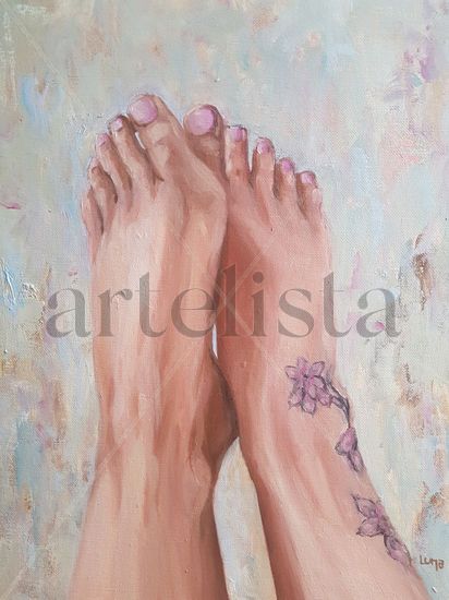 Pies descalzos Oil Canvas Figure Painting