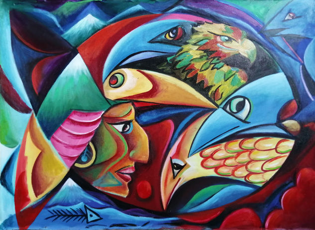 Naturaleza en extinción Oil Canvas Figure Painting